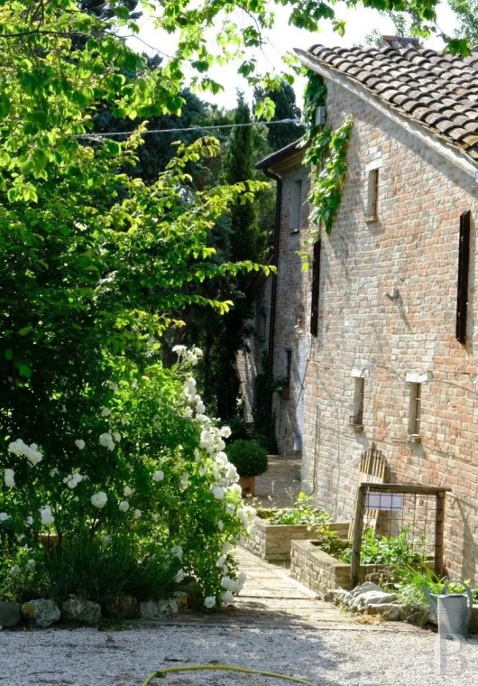 En Italie centrale, dans la région des Marches et à proximité d’Urbino, une ancienne ferme du 15e siècle dominant la campagne - photo  n°5